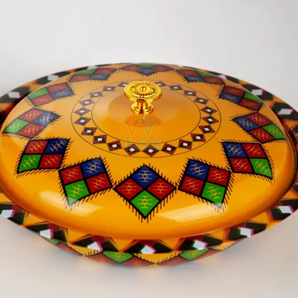 قدر غضار نقش عسيري اصفر