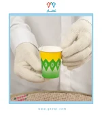 ⁦استمتع بطعم مشروباتك بأسلوب تراثي أكواب ورقية وسط نقشة الغضار الأخضر 50 كوب⁩ - الصورة ⁦4⁩
